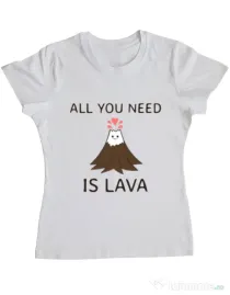 Tricou ADLER dama All you need is lava Alb