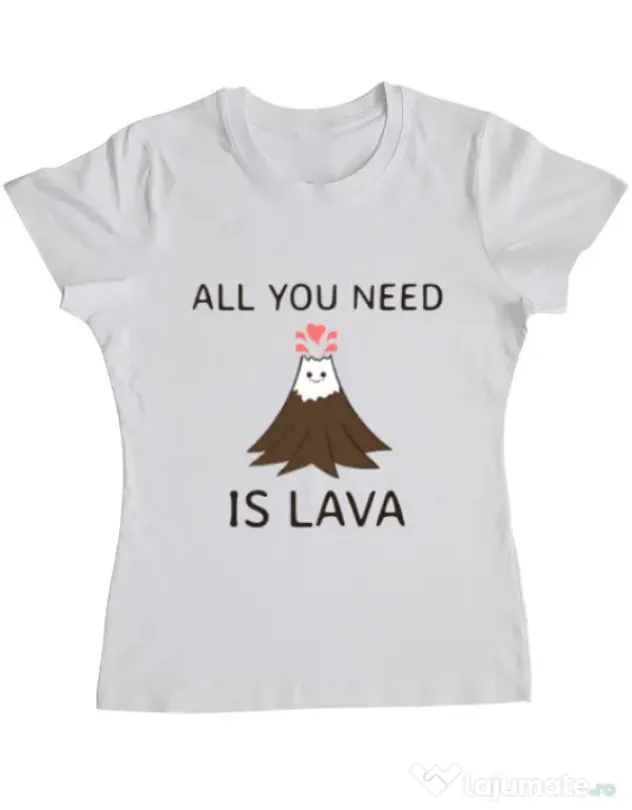 Tricou ADLER dama All you need is lava Alb