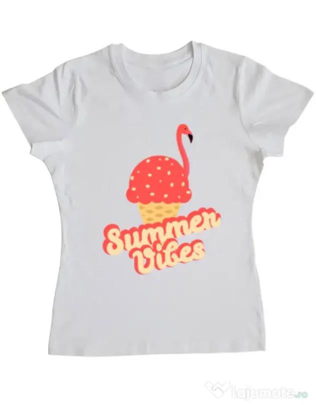 Tricou ADLER dama Summer Vibes Alb