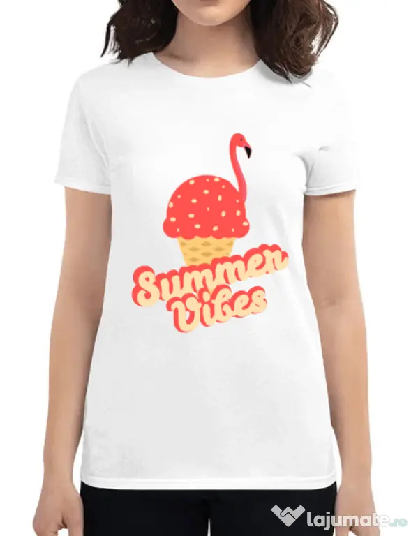 Tricou ADLER dama Summer Vibes Alb