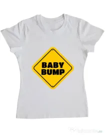 Tricou ADLER dama Baby bump Alb