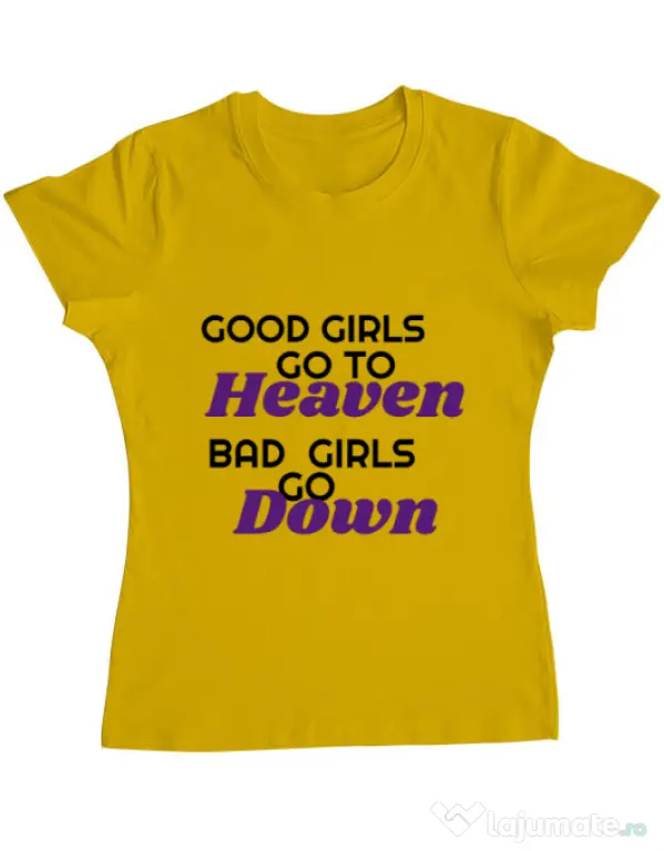 Tricou ADLER dama Bad girls go down Galben