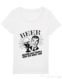 Tricou STANLEY STELLA dama Helping beer Alb