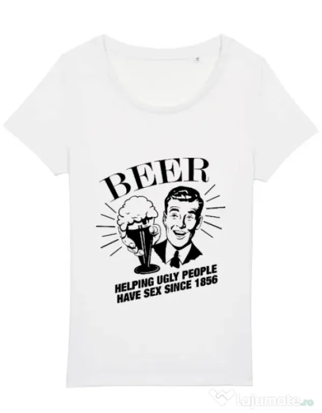 Tricou STANLEY STELLA dama Helping beer Alb