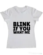 Tricou ADLER dama Blink if you want me Alb