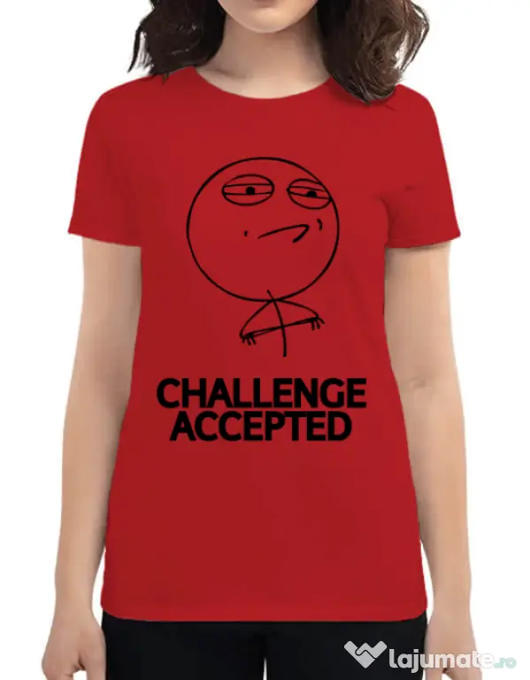 Tricou ADLER dama Challenge Accepted Rosu