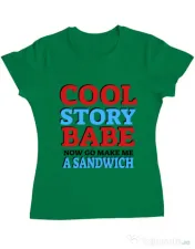 Tricou ADLER dama Cool story babe Verde mediu 