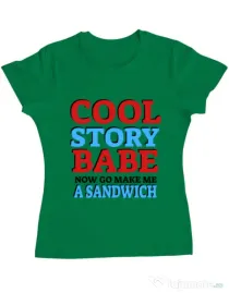 Tricou ADLER dama Cool story babe Verde mediu