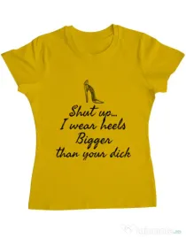 Tricou ADLER dama High heels Galben