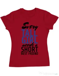 Tricou ADLER dama Tall best friend Rosu