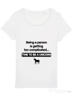 Tricou STANLEY STELLA dama Time to be a unicorn Alb