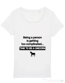 Tricou STANLEY STELLA dama Time to be a unicorn Alb