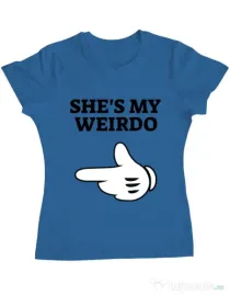 Tricou ADLER dama She's my weirdo Albastru azuriu