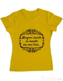 Tricou ADLER dama Mergem inainte Galben