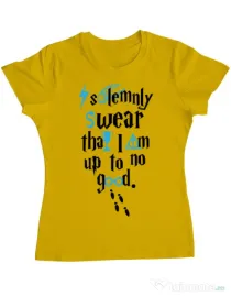 Tricou ADLER dama Up to no good Galben
