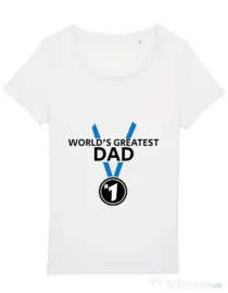Tricou STANLEY STELLA dama World's greatest dad Alb