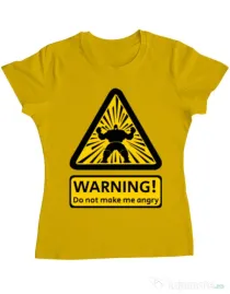 Tricou ADLER dama Do not make me angry Galben