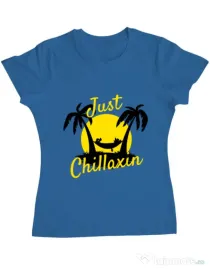 Tricou ADLER dama Just chillaxin Albastru azuriu