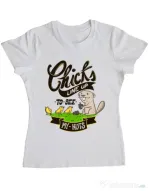 Tricou ADLER dama See my nuts Alb