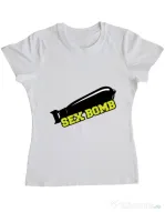 Tricou ADLER dama Sex bomb Alb
