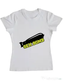 Tricou ADLER dama Sex bomb Alb