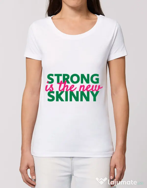 Tricou STANLEY STELLA dama Strong is the new skinny Alb