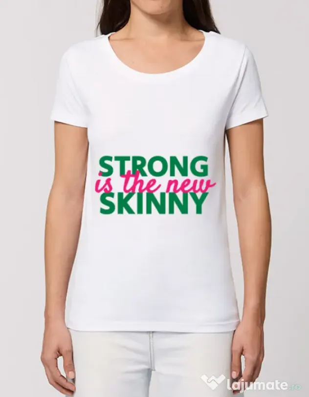 Tricou STANLEY STELLA dama Strong is the new skinny Alb