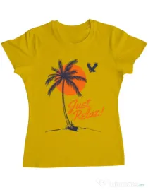Tricou ADLER dama Just relax Galben