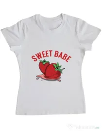 Tricou ADLER dama Sweet babe Alb
