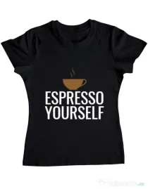 Tricou ADLER dama Espresso yourself Negru