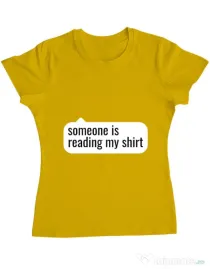 Tricou ADLER dama Reading my shirt Galben