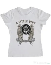 Tricou ADLER dama A little dirt Alb