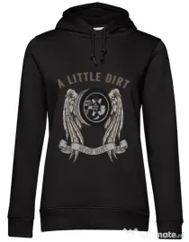 Hoodie dama cu gluga A little dirt Negru