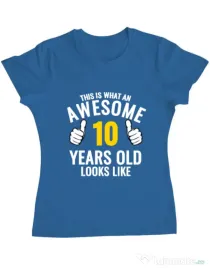 Tricou ADLER dama Awesome birthday Albastru azuriu