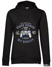 Hoodie dama cu gluga My reality Negru