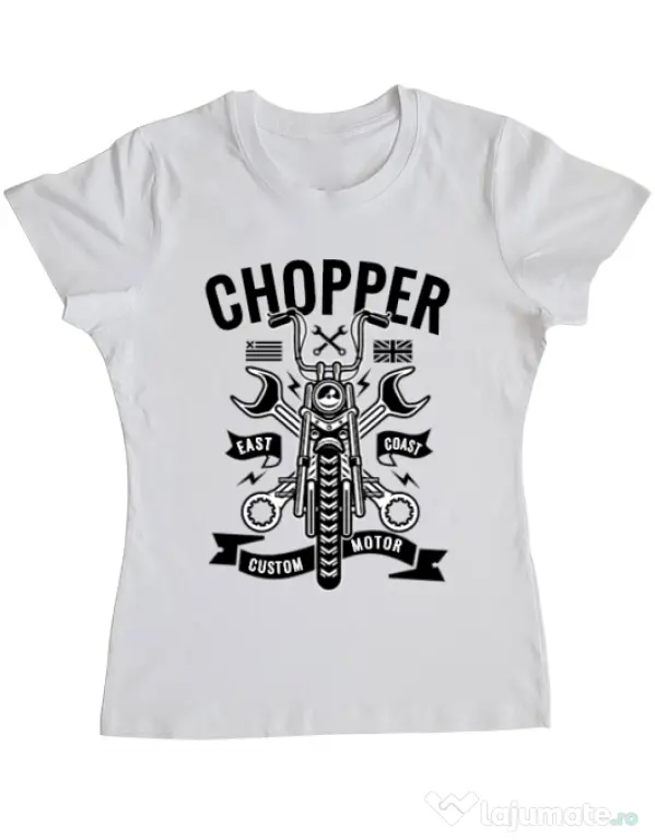 Tricou ADLER dama Chopper Alb