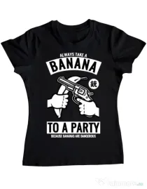 Tricou ADLER dama Banana Party Negru