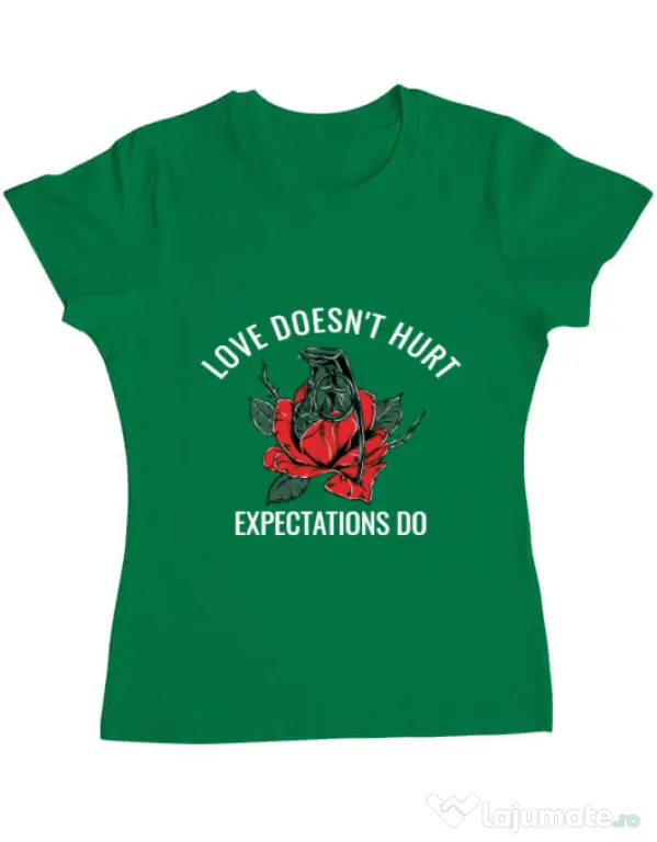 Tricou ADLER dama Love doesn’t hurt Verde mediu