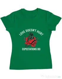 Tricou ADLER dama Love doesn’t hurt Verde mediu