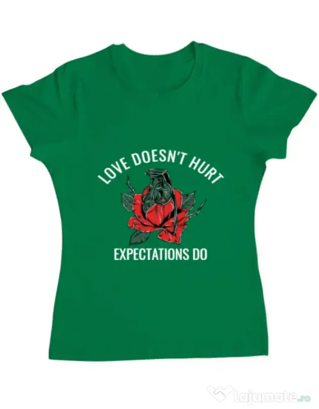 Tricou ADLER dama Love doesn’t hurt Verde mediu