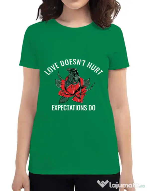 Tricou ADLER dama Love doesn’t hurt Verde mediu