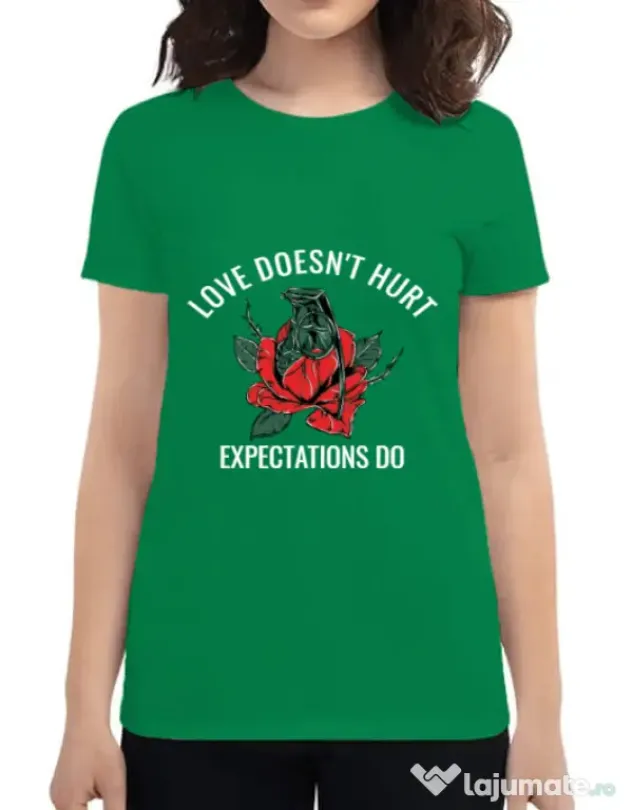 Tricou ADLER dama Love doesn’t hurt Verde mediu