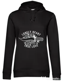 Hoodie dama cu gluga Lonely heart Negru