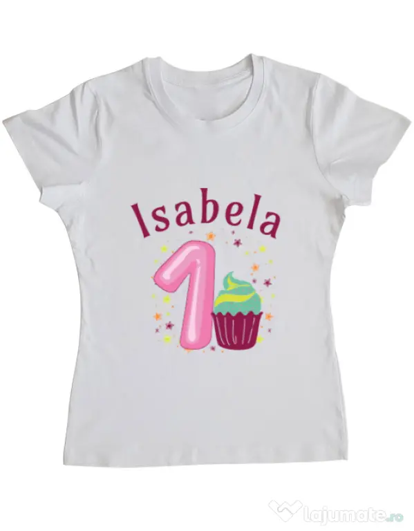 Tricou ADLER dama First Birthday Alb