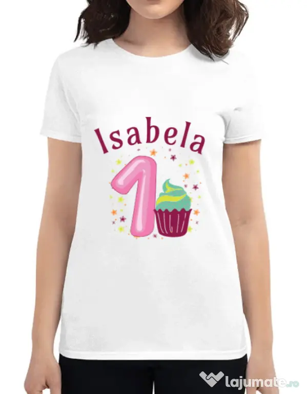 Tricou ADLER dama First Birthday Alb