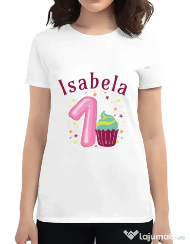 Tricou ADLER dama First Birthday Alb