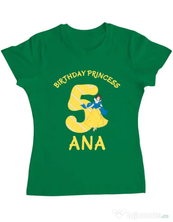 Tricou ADLER dama Birthday Princess Verde mediu