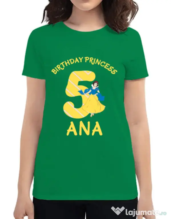 Tricou ADLER dama Birthday Princess Verde mediu