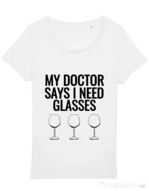 Tricou STANLEY STELLA dama I need glasses Alb
