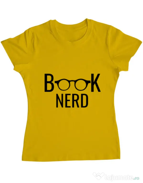 Tricou ADLER dama Book nerd Galben
